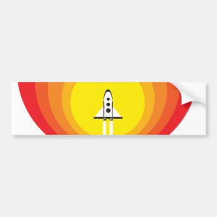 ロケットの船および黒点 バンパーステッカー