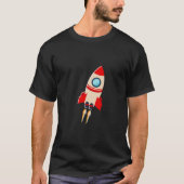 ロケットの船のレトロのデザインのTシャツ Tシャツ (正面)