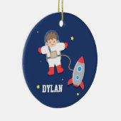 ロケットの船の宇宙の小さい宇宙飛行士の男の子部屋 セラミックオーナメント (右)