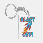 ロケットの船を発破を掛けて下さい キーホルダー (正面左)
