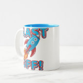 ロケットの船を発破を掛けて下さい ツートーンマグカップ (正面左)