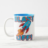 ロケットの船を発破を掛けて下さい ツートーンマグカップ (左)