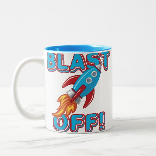 ロケットの船を発破を掛けて下さい ツートーンマグカップ (左)
