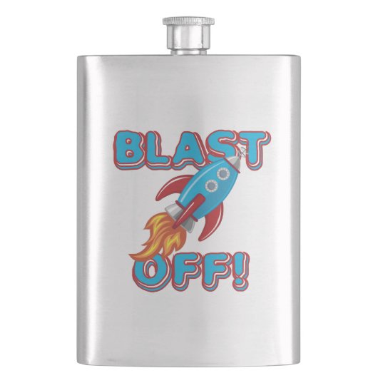 ロケットの船を発破を掛けて下さい フラスク (正面)