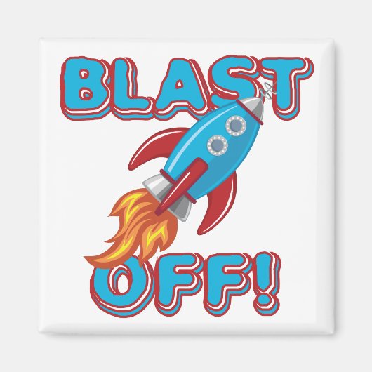 ロケットの船を発破を掛けて下さい マグネット (正面)