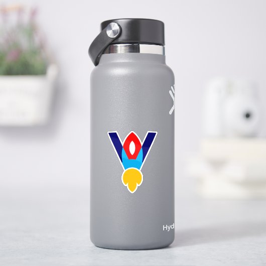 ロケットのVの文字の子供服 シール (HydroFlask)