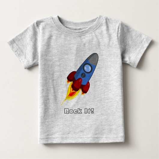 ロケットはまたはそれを(幼児) Tシャツ揺すります ベビーTシャツ (正面)