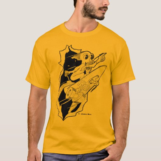 ロケットはスケートボードに動力を与えました Tシャツ (正面)
