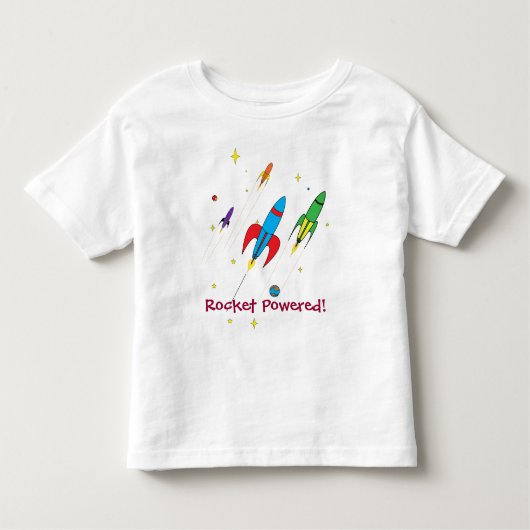 ロケットは動力を与えました! トドラーTシャツ (正面)