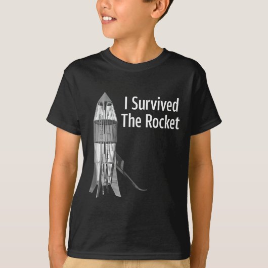 ロケットを生き延びた面白いアパレル Tシャツ (正面)