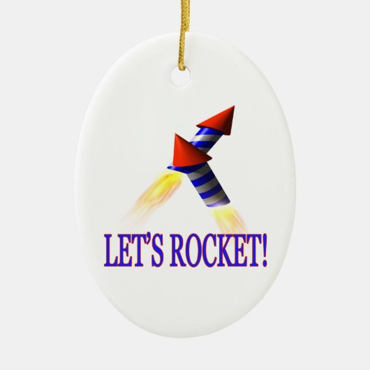 ロケットを許可します セラミックオーナメント (正面)