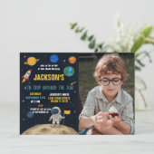 ロケットアドベンチャー誕生日招待状と写真 招待状 (スタンド正面)