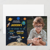 ロケットアドベンチャー誕生日招待状（写真付き） 招待状 (正面/裏面)