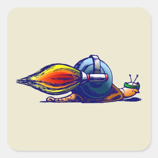 ロケットカタツムリのシール スクエアシール (正面)