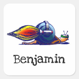 ロケットカタツムリのシール スクエアシール