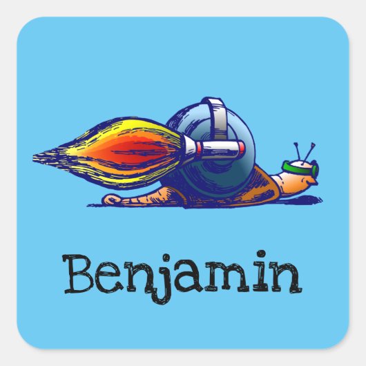 ロケットカタツムリのシール スクエアシール (正面)