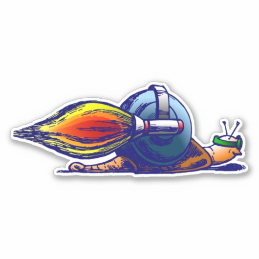 ロケットカタツムリカスタムー切りビニールシール シール (正面)