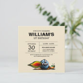 ロケットカタツムリ誕生日招待状 招待状 (スタンド正面)