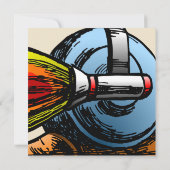 ロケットカタツムリ誕生日招待状 招待状 (裏面)