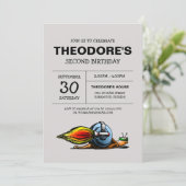 ロケットカタツムリ誕生日招待状 招待状 (スタンド正面)