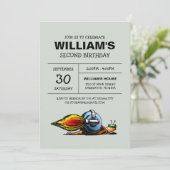 ロケットカタツムリ誕生日招待状 招待状 (スタンド正面)