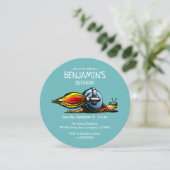 ロケットカタツムリ誕生日招待状 招待状 (スタンド正面)