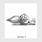 ロケットカタツムリ黒白ビニールシール シール (シート)