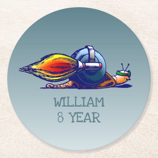 ロケットカタツムリ ラウンドペーパーコースター (正面)