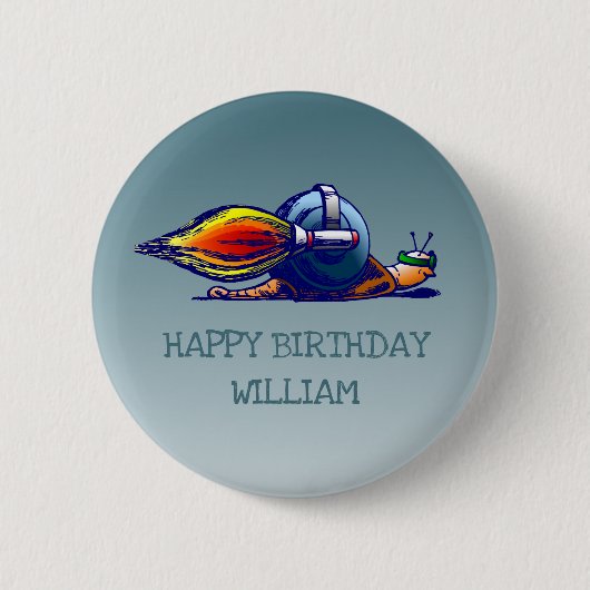 ロケットカタツムリ 缶バッジ (正面)