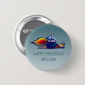 ロケットカタツムリ 缶バッジ (正面&裏面)