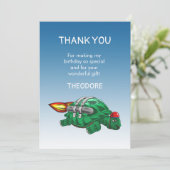 ロケットカメ誕生日サンキューカード サンキューカード (スタンド正面)