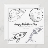 ロケットカラーリングページキッズボーカードバレンタインデー (正面/裏面)