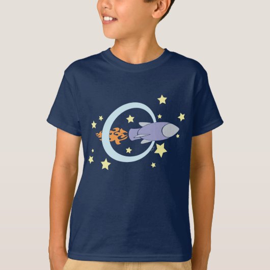 ロケットキッズレトロ宇宙 Tシャツ (正面)