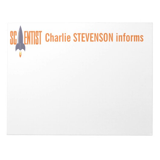 ロケットサイエンティストカスタムのノートパッド ノートパッド (正面)