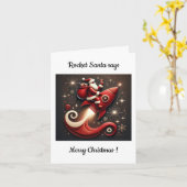 ロケットサンタクリスマスカード カード (黄色い花)