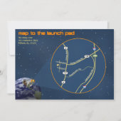 ロケットシップ誕生日招待状 招待状 (裏面)