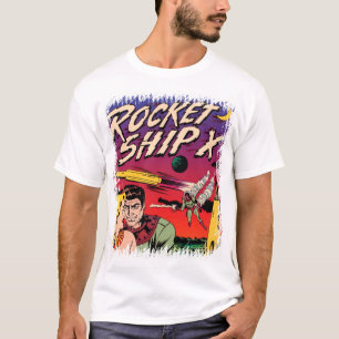 ロケットシップX ビンテージSFコミックブックカバー Tシャツ