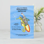 ロケットシーホース誕生日招待状 招待状 (スタンド正面)