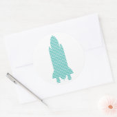 ロケットストライプのロケット ラウンドシール (封筒)