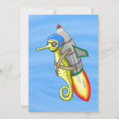 ロケットタツノオトシゴの誕生日招待状 招待状 (裏面)