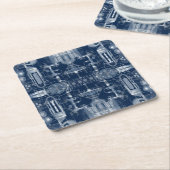 ロケットデザインブループリント技術スケッチ スクエアペーパーコースター (アングル)