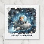 ロケットトドラー宇宙をテーマにした誕生日パーティー フェイバータグ (正面)