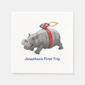 ロケットヒッポ誕生日 スタンダードカクテルナプキン (正面)