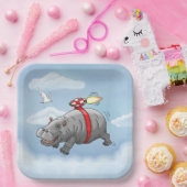 ロケットヒッポ誕生日 ペーパープレート (パーティー)