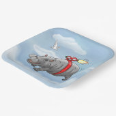 ロケットヒッポ誕生日 ペーパープレート (傾斜あり)