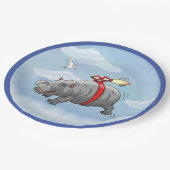 ロケットヒッポ誕生日 ペーパープレート (アングル)