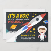ロケットボーイ宇宙ベビーシャワー招待状 招待状 (正面)