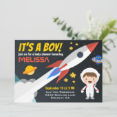 ロケットボーイ宇宙ベビーシャワー招待状 招待状 (スタンド正面)