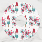 ロケットポップ・アートのポプシクル花火7月4日 ワイングラスタグ (正面)