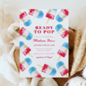 ロケットポップ・アートの夏の愛国的なポプシクル赤ちゃんシャワー 招待状